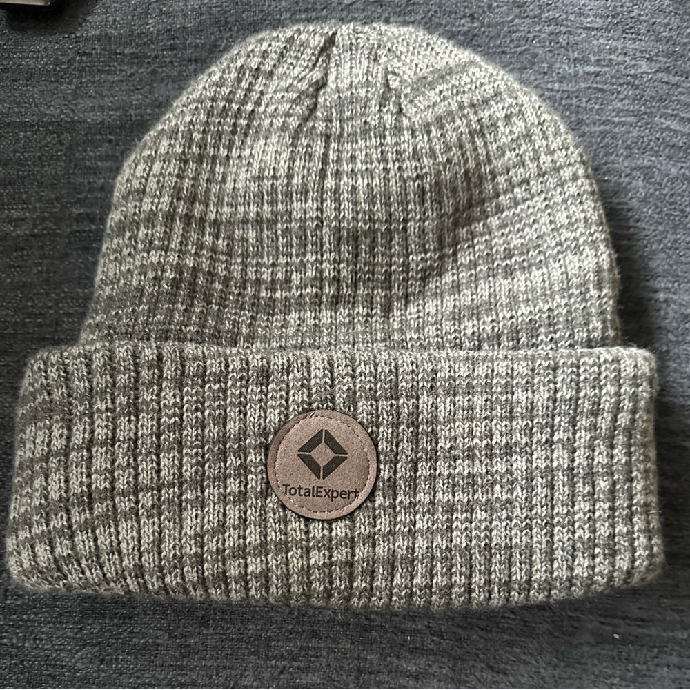 APOLLO Gray Ribbed Beanie with Logo